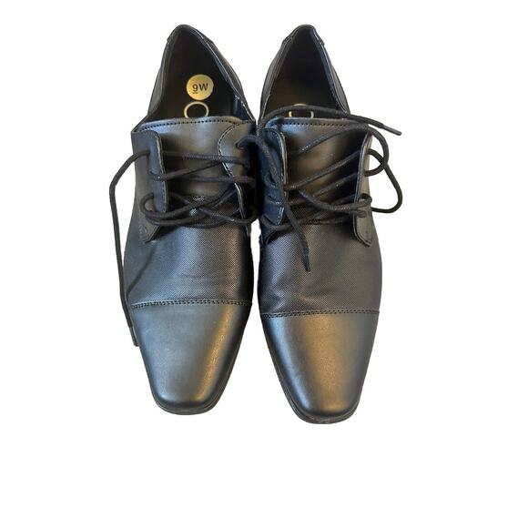 Calvin Klein - Brodie Shoes Men's Black EPI Leather Oxford Lace Up Dress Shoe 9W - Picture 1 of 5